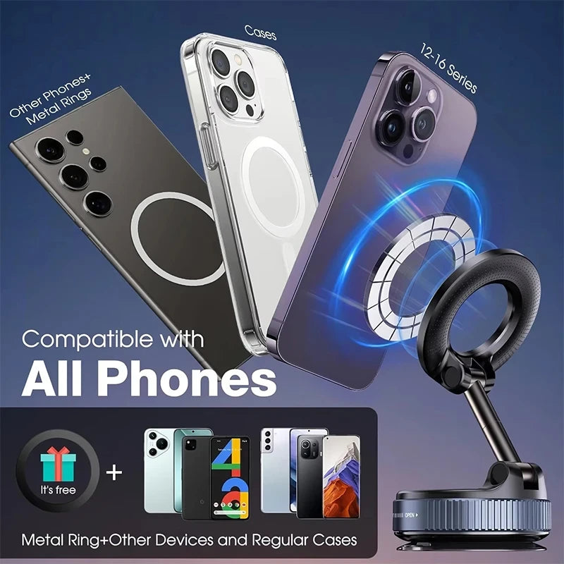 Magnetic Vacuum Car Phone Mount