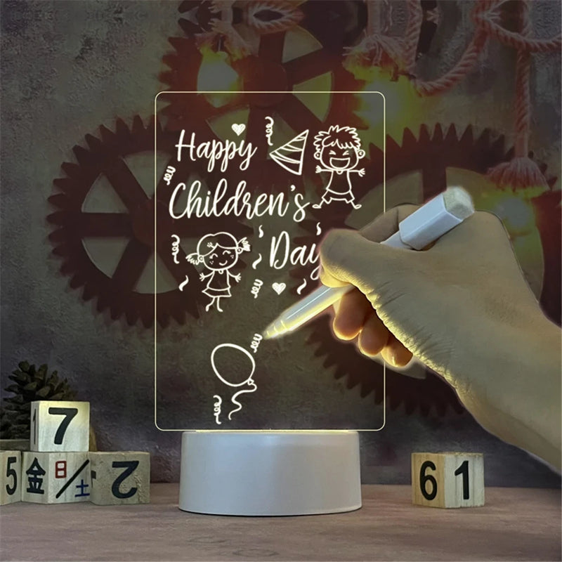 Transparent Acrylic Message Board Night Light