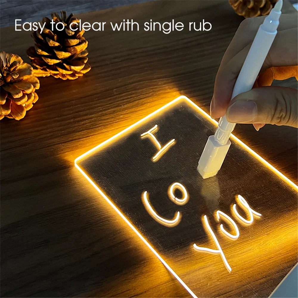 Transparent Acrylic Message Board Night Light